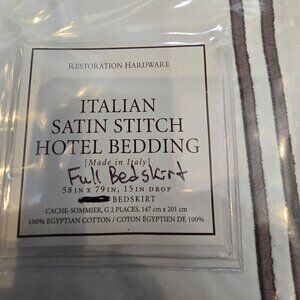 Restoration Hardware NWT Italian Satin Full Bedskirt